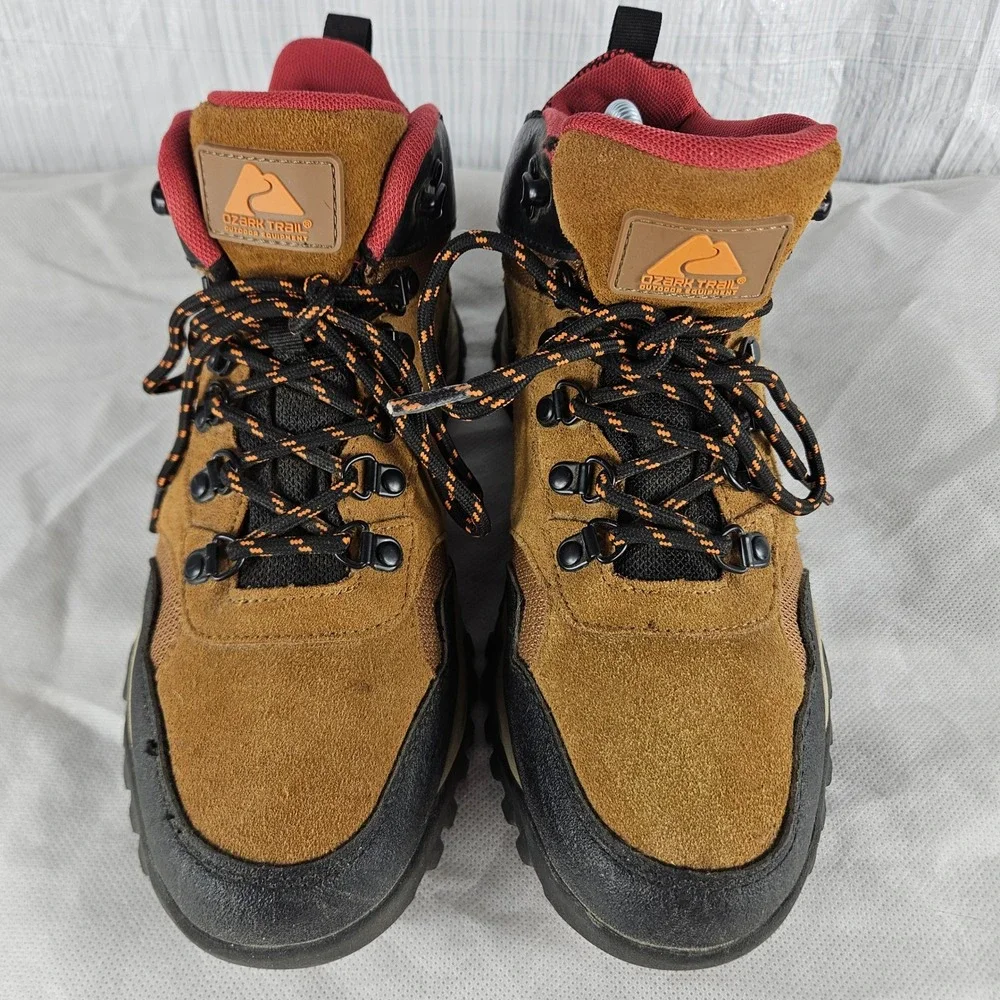 Ozark Trail Men's 7 Redlined Mid Hiker Waterproof Hiking Trail All-Terrain Boots